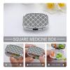EKYOSHCZ Square Pill Box Quatrefoil Grey Pill Case 2 Compartment Medicine Pill Organizer for Purse & Pocket Portable Travel Pillbox Medicine Vitamin Cod Liver Oil Storage Box Organizer, Style-1 view 3