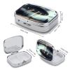 Square Pill Box UFO Landing Pill Case 2 Compartment Medicine Pill Organizer for Purse & Pocket Portable Travel Pillbox Medicine Vitamin Cod Liver Oil Storage Box Organizer view 2