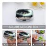 Square Pill Box UFO Landing Pill Case 2 Compartment Medicine Pill Organizer for Purse & Pocket Portable Travel Pillbox Medicine Vitamin Cod Liver Oil Storage Box Organizer view 3