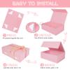 RayofSun Pink Gift Box,13.8" x 9" x 4.3" Large Groomsmen Proposal Box with Magnetic Closure Lid and Ribbon for Anniversary Wedding Birthday Graduation Festivals (5 Pack) view 3