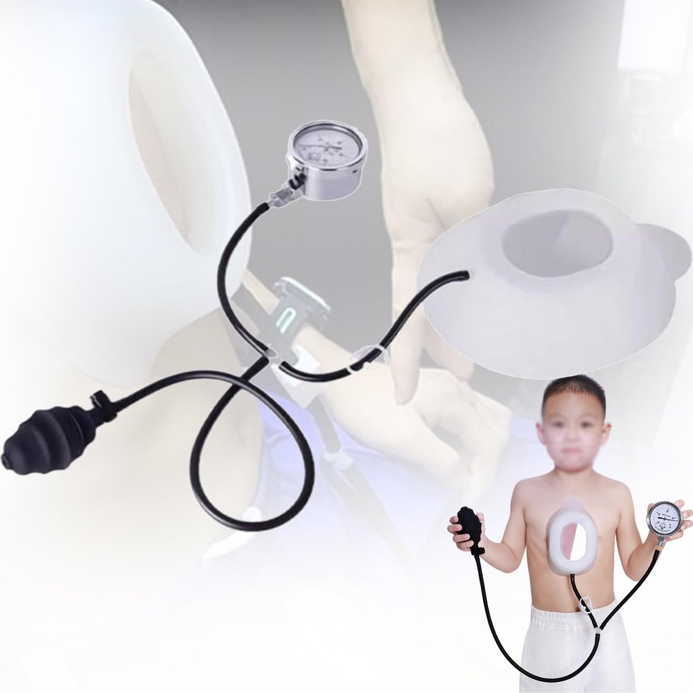 Pectus Excavatum Orthosis Brace,Pectus Excavatum Vacuum Bell - Pectus Excavatum Orthosis Brace,Chest Support,with Pressure Gauge,M