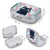 Square Pill Box Cute Heart Cat Pill Case 2 Compartment Medicine Pill Organizer for Purse & Pocket Portable Travel Pillbox Medicine Vitamin Cod Liver Oil Storage Box Organizer view 2