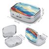 Square Pill Box Windmill Flat Illustration Pill Case 2 Compartment Medicine Pill Organizer for Purse & Pocket Portable Travel Pillbox Medicine Vitamin Cod Liver Oil Storage Box Organizer view 2