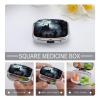 Square Pill Box Gothic Happy Halloween Pill Case 2 Compartment Medicine Pill Organizer for Purse & Pocket Portable Travel Pillbox Medicine Vitamin Cod Liver Oil Storage Box Organizer view 3