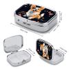 Square Pill Box Corgi Dog on Dark Background Pill Case 2 Compartment Medicine Pill Organizer for Purse & Pocket Portable Travel Pillbox Medicine Vitamin Cod Liver Oil Storage Box Organizer view 2