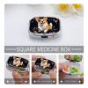 Square Pill Box Corgi Dog on Dark Background Pill Case 2 Compartment Medicine Pill Organizer for Purse & Pocket Portable Travel Pillbox Medicine Vitamin Cod Liver Oil Storage Box Organizer view 3