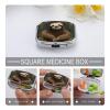 EKYOSHCZ Square Pill Box Sloth Pill Case 2 Compartment Medicine Pill Organizer for Purse & Pocket Portable Travel Pillbox Medicine Vitamin Cod Liver Oil Storage Box Organizer, Style-6 view 3
