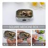 Square Pill Box Dog Pill Case 2 Compartment Medicine Pill Organizer for Purse & Pocket Portable Travel Pillbox Medicine Vitamin Cod Liver Oil Storage Box Organizer view 3