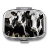 EKYOSHCZ Square Pill Box Black White Cows Pill Case 2 Compartment Medicine Pill Organizer for Purse & Pocket Portable Travel Pillbox Medicine Vitamin Cod Liver Oil Storage Box Organizer, Style-1 view 1