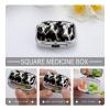EKYOSHCZ Square Pill Box Black White Cows Pill Case 2 Compartment Medicine Pill Organizer for Purse & Pocket Portable Travel Pillbox Medicine Vitamin Cod Liver Oil Storage Box Organizer, Style-1 view 3
