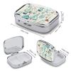Square Pill Box Chemistry Print Pill Case 2 Compartment Medicine Pill Organizer for Purse & Pocket Portable Travel Pillbox Medicine Vitamin Cod Liver Oil Storage Box Organizer view 2