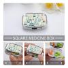Square Pill Box Chemistry Print Pill Case 2 Compartment Medicine Pill Organizer for Purse & Pocket Portable Travel Pillbox Medicine Vitamin Cod Liver Oil Storage Box Organizer view 3