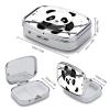 Square Pill Box Cute Pandas Pill Case 2 Compartment Medicine Pill Organizer for Purse & Pocket Portable Travel Pillbox Medicine Vitamin Cod Liver Oil Storage Box Organizer view 2