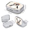 Square Pill Box Penguin Wearing Flowers Pill Case 2 Compartment Medicine Pill Organizer for Purse & Pocket Portable Travel Pillbox Medicine Vitamin Cod Liver Oil Storage Box Organizer view 2