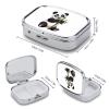 Square Pill Box Naughty Panda Pill Case 2 Compartment Medicine Pill Organizer for Purse & Pocket Portable Travel Pillbox Medicine Vitamin Cod Liver Oil Storage Box Organizer view 2