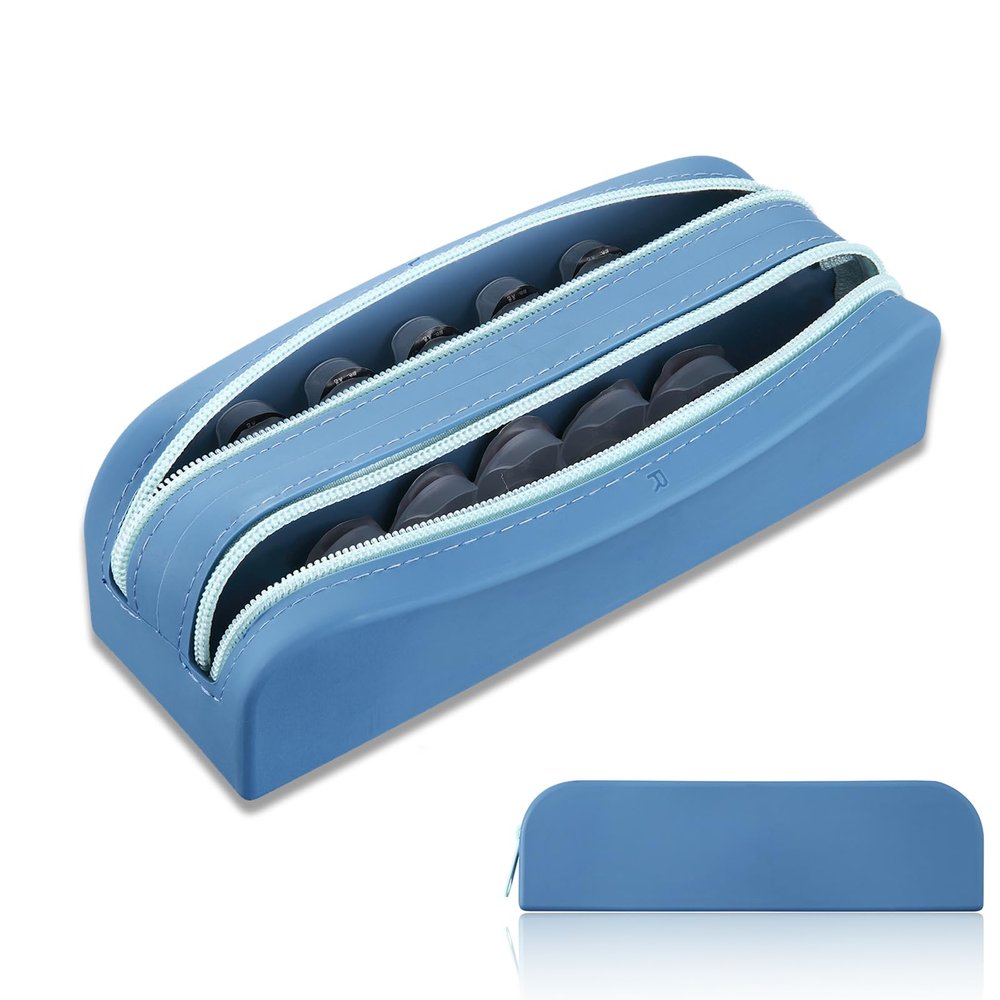 AITIME Portable Daily Contact Lens Organizer, Disposable Dispenser, Travel Color Storage Case Kit With Labeled R & L (Blue)