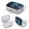 Square Pill Box 3D Magical Dragon Scales Pattern Pill Case 2 Compartment Medicine Pill Organizer for Purse & Pocket Portable Travel Pillbox Medicine Vitamin Cod Liver Oil Storage Box Organizer view 2