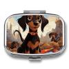 Square Pill Box I Love My Dog Dachshunds Pill Case 2 Compartment Medicine Pill Organizer for Purse & Pocket Portable Travel Pillbox Medicine Vitamin Cod Liver Oil Storage Box Organizer view 1