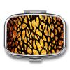 Square Pill Box Animal Giraffe Print Pill Case 2 Compartment Medicine Pill Organizer for Purse & Pocket Portable Travel Pillbox Medicine Vitamin Cod Liver Oil Storage Box Organizer view 1