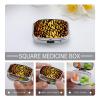 Square Pill Box Animal Giraffe Print Pill Case 2 Compartment Medicine Pill Organizer for Purse & Pocket Portable Travel Pillbox Medicine Vitamin Cod Liver Oil Storage Box Organizer view 3