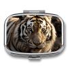 EKYOSHCZ Square Pill Box Animal Tiger Pill Case 2 Compartment Medicine Pill Organizer for Purse & Pocket Portable Travel Pillbox Medicine Vitamin Cod Liver Oil Storage Box Organizer, Style-5 view 1