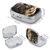 EKYOSHCZ Square Pill Box Animal Tiger Pill Case 2 Compartment Medicine Pill Organizer for Purse & Pocket Portable Travel Pillbox Medicine Vitamin Cod Liver Oil Storage Box Organizer, Style-5 view 2