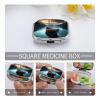 Square Pill Box Fishing Boat Pill Case 2 Compartment Medicine Pill Organizer for Purse & Pocket Portable Travel Pillbox Medicine Vitamin Cod Liver Oil Storage Box Organizer view 3