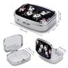 Square Pill Box Black White Butterfly Pill Case 2 Compartment Medicine Pill Organizer for Purse & Pocket Portable Travel Pillbox Medicine Vitamin Cod Liver Oil Storage Box Organizer view 2