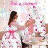 Jumbo Gift Bag for Baby Shower - Extra Large Pink Elephant Rainbow Big Gift Bag for Baby Girl - Oversized Present Bag (48inch 2Pack) view 4