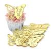 12 Pieces Acrylic Happy Birthday Butterfly Cupcake Toppers for Party, Engraved Mirror Acrylic Cake Disc for DIY Cupcake Decoration (Gold) view 1