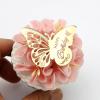 12 Pieces Acrylic Happy Birthday Butterfly Cupcake Toppers for Party, Engraved Mirror Acrylic Cake Disc for DIY Cupcake Decoration (Gold) view 2
