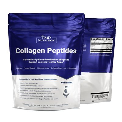 1MD Nutrition Collagen Peptides - Hydrolyzed Collagen Powder Types I & III for Women & Men - Joint, Hair & Nail Support - Unflavored - 30 Servings