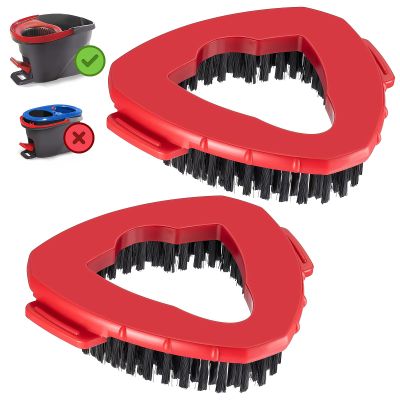 2 PCS O-Ceda Scrub Brush Spin Mop Head Attachments, Scrubbing Triangle Mop Brush, Compatible with EasyWring 1 Tank System, Hard Bristle Floor Cleaning Brush for Shower Kitchen Wall Tile Cleaning