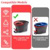 2 PCS O-Ceda Scrub Brush Spin Mop Head Attachments, Scrubbing Triangle Mop Brush, Compatible with EasyWring 1 Tank System, Hard Bristle Floor Cleaning Brush for Shower Kitchen Wall Tile Cleaning view 2