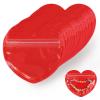 100pcs Mini Bags for Small Business, 2x3 inch Heart-Shaped Jewelry Bags Clear Mylar Ziplock Baggies Cute Packaging Supplies for Earring Sample (Red) view 1