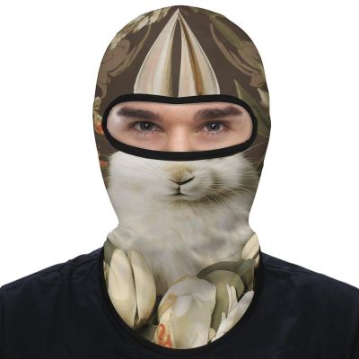 Balaclava Face Mask for Men Women A Beautiful White Rabbit Full Mask for Outdoor Sport Cycling Fishing Cap