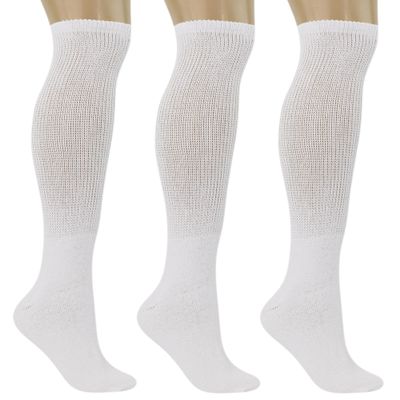 AWS/American Made Diabetic Over the Calf Socks for Women Extra Wide Non-Binding Top and Cushioned Sole 3 Pairs