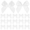 30PCS Small Bows for Crafts, Self Adhesive White Satin Bows for Gift Wrapping, 2" Bow Decorations Pre Tied Bows with Sticky Gel Pads for Birthday Party Wedding Decorations Craft Gift Bakery Candy Bags view 1