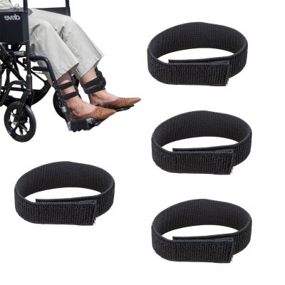 2 Pair Wheelchair Leg Straps,Wheelchair Foot Rest Straps Wheelchair Leg Support Harness Restraint Restraint Footrest for Wheelchair Elderly Patient(Black)