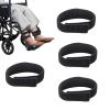 2 Pair Wheelchair Leg Straps,Wheelchair Foot Rest Straps Wheelchair Leg Support Harness Restraint Restraint Footrest for Wheelchair Elderly Patient(Black) view 1