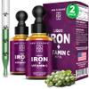[2 ] Liquid Iron Supplement with Vitamin C  18mg Iron & 50mg Vitamin C for Anemia Support  Blood Builder Drops for Women & Men  Fast Absorption, Boosts Energy & Immunity  Vegan, Non-GMO view 1