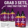 [2 ] Liquid Iron Supplement with Vitamin C  18mg Iron & 50mg Vitamin C for Anemia Support  Blood Builder Drops for Women & Men  Fast Absorption, Boosts Energy & Immunity  Vegan, Non-GMO view 2