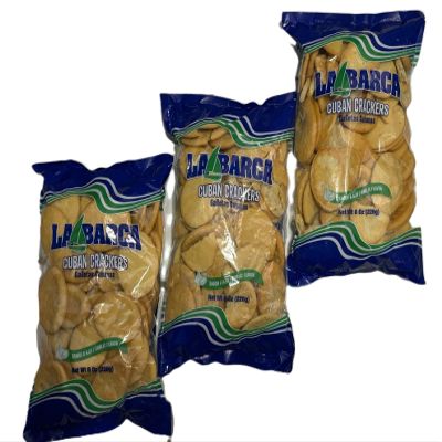 NineLife Basics ASH La Barca Cuban crackers Garlic Flavor/Galletas Cubanas La Barca sabor a ajo, 8 Ounce (3 packs)