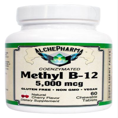 AlchePharma High-Potency Methylcobalamin B-12 Chewable Tablets (5,000 mcg)