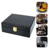 BDMYFNSENERETY Box Case Humidor Wood Wooden Storage Chest Lid Jewelry Keepsake Hinged Cedar Desktop Stash Key Locking Packaging view 4