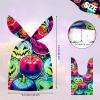 50 Pcs Halloween Goodie Bags - Happy Halloween Treat Bags, Halloweens Pumpkin Plastic Gift Bag Bulk, Cute Rabbit Ear Candy Goody Bags for Kids Helloween Party Decorations Favors Birthday Supplies view 3