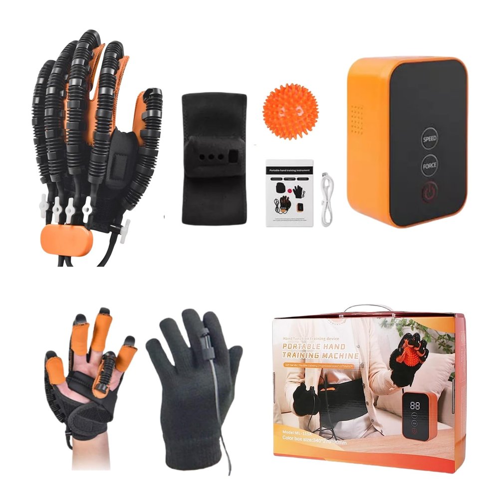 Portable Rehabilitation Robot Glove, Glove For Stroke, Hemiplegia Finger Rehabilitation Trainer Robot Gloves,Stroke Therapy Equipment For Adults,Therapy Gloves,Robot Hand,Therapy For Hands.