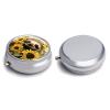 Sloth Sunflower Printed Pill Box Small Pill Case for Purse & Pocket 3 Compartment Travel Pill Boxes Metal Round Small Pill Organizer to Hold Vitamins, Medication, Fish Oil and Supplements view 3