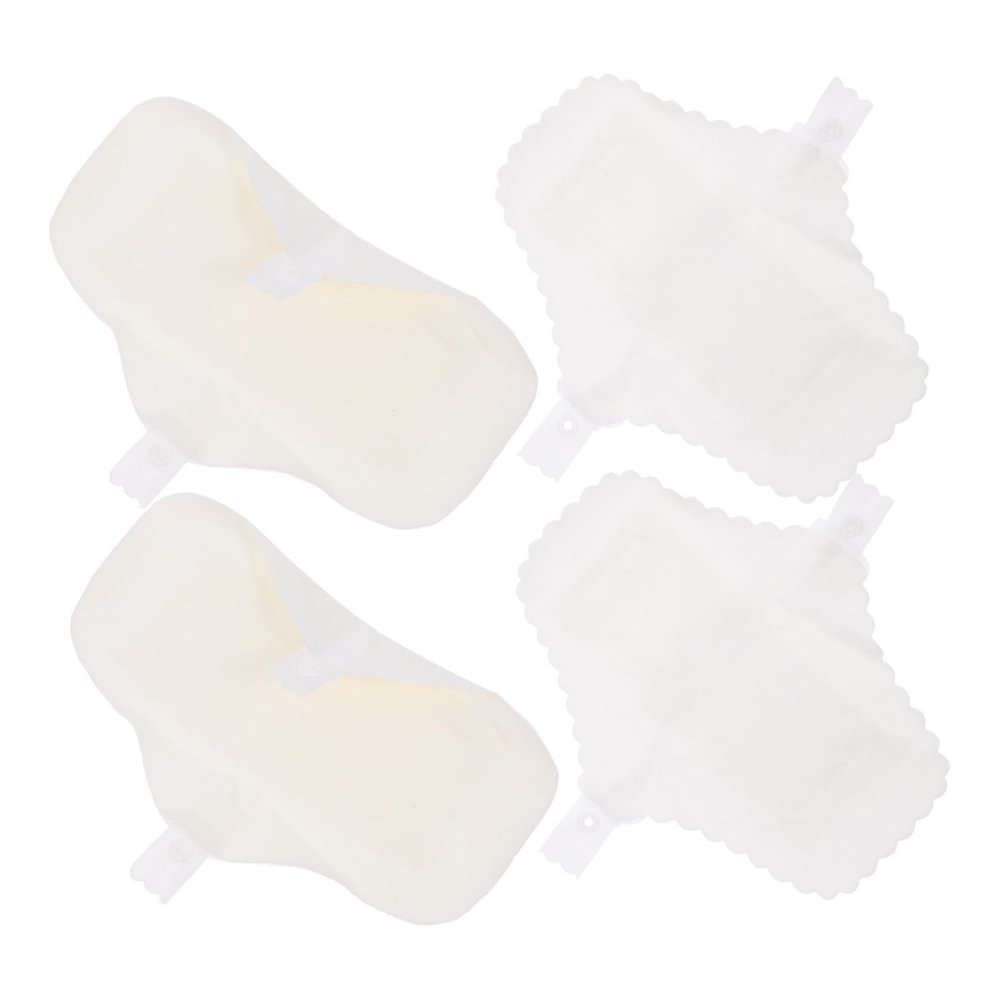 GOOHOCHY 4pcs Reusable Menstrual Pads Washable Panty Liners for Period Cotton Sanitary Napkins Leakproof Wings for Women