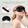 BeeVines 100% Real Mulberry Silk 2 Pack Sleep Mask, Pure Silk Eye Masks with Adjustable Strap for Sleeping, 100% Block Light Eye Shade Cover, Reduces Puffy Eyes Traveling Gifts(Black & Ruby Purple) view 3